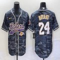 Nike Los Angeless Lakers #8 and #24 Kobe Bryant gray camo baseball jerseys Joint name-BD 01