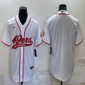 Nike San Francisco 49ers blank white baseball jerseys Joint name-BD