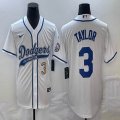 Nike Los Angeles Dodgers #3 Chris Taylor white majestic baseball Jerseys Joint name -BD 01