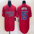 Puerto Rico Baseball #15 Emmanuel Rivera red 2023 World Baseball Classic Replica Player Jersey 03