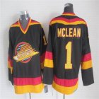 Vancouver Canucks #1 Kirk McLean CCM black Ice hockey jerseys