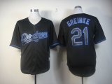 Los Angeles Dodgers #21 Zack Greinke Black MLB Jerseys