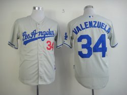 Los Angeles Dodgers #34 Fernando Valenzuela gray jerseys