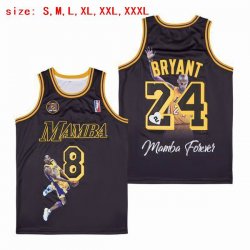 Los Angeless Lakers #8 and #24 Kobe Bryant black Mamba NBA jersey (1)-SG