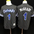 Orlando Magic #1 Tracy Mcgrady black throwback nba jersey Shorts Sleeves-LT