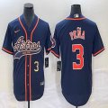 Nike Houston Astros #3 Jeremy Pena blue majestic baseball jerseys big logo Joint name -BD