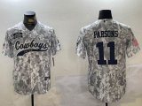 Dallas Cowboys #11 Micah Parsons Nike Arctic Camo 2024 Salute to Service Limited Jersey Joint name-BD