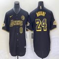 Nike Los Angeles Dodgers #8 and #24 Kobe Bryant black NBA and baseball Jerseys Joint name -BD 08