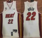 Nike Miami Heat #22 Jimmy Butler white red nba basketball jerseys city version 6 patch