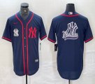 Nike New York Yankees blank blue MLB baseball Jersey Joint name big logo -BD 24