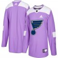 Custom St. Louis Blues NHL Authentic Purple Fights Cancer Practice jersey