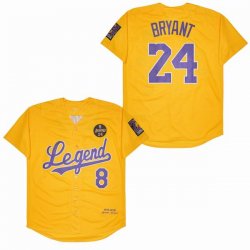 Los Angeless Lakers #8 and #24 Kobe Bryant yellow NBA Shorts Sleeves Commemorative Edition -SG