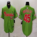 Nike Philadelphia Phillies #45 Zack Wheeler green majestic baseball jersey 02