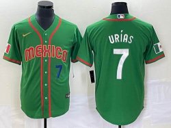 2023 World Cup Mexico #7 Julio Urias green red majestic baseball jerseys 109