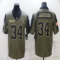 Nike Oakland Raiders #34 Bo Jackson green 2021 Salute to Service Limited Jersey