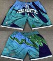 New Orleans Hornets skyblue green purple NBA Shorts with pocket-XD