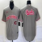 Nike Cincinnati Reds blank gray throwback majestic baseball jerseys -BD 03