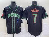 2023 World Cup Mexico #7 Julio Urias black majestic baseball jerseys 113