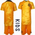 2022 World Cup Netherlands team orange kid soccer jerseys home