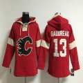 Calgary Flames #13 Johnny Gaudreau red hockey Hooded Sweatshirt