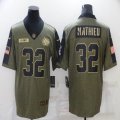 Nike Kansas City Chiefs #32 Tyrann Mathieu Green 2021 Salute to Service Limited Jersey