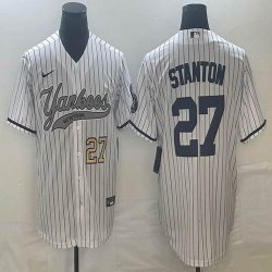 Nike New York Yankees #27 Giancarlo Stanton white majestic baseball Jersey Joint name 01