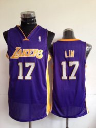 Los Angeles Lakers #17 Jeremy Lin purple nba jersey