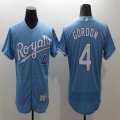 2016 Kansas City Royals #4 Alex Gordon skyblue Flexbase Authentic Collection Jersey