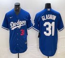 New Los Angeles Dodgers #31 Tyler Glasnow blue majestic baseball jerseys 02