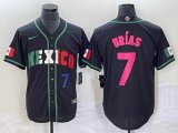 2023 World Cup Mexico #7 Julio Urias black majestic baseball jerseys 97