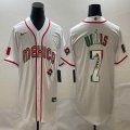 2023 World Cup Mexico #7 Julio Urias white green red majestic baseball jerseys 15