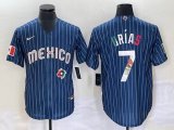 2023 World Cup Mexico #7 Julio Urias blue majestic baseball jerseys 39