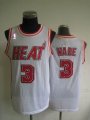 Miami Heat 3 Dwyane Wade white nba basketball jerseys