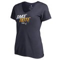 Women Utah Jazz Fanatics Branded Navy 2018 NBA Playoffs Slogan Plus Size V-Neck T-Shirt