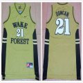 Wake Forest #21 Duncan yellow nba basketball jersey