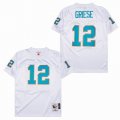 Miami Dolphins #12 Bob Griese white 1972 Throwback NFL Jersey-SG