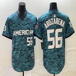 American League #56 Randy Arozarena American League Teal 2023 Baseball Jersey