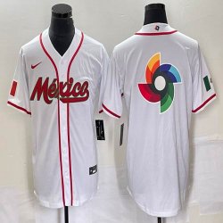 2023 World Cup Mexico blank white majestic baseball jerseys 28