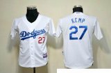 Los Angeles Dodgers #27 Matt Kemp White MLB Kid Jerseys