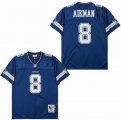 Dallas Cowboys #8 Troy Aikman Blue Throwback nfl Jerseys-SG