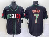 2023 World Cup Mexico #7 Julio Urias black majestic baseball jerseys 55