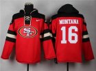 nike san francisco 49ers Joe Montana 16 red black nfl Hooded Sweatshirt