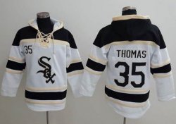 Chicago White Sox 35 Frank Thomas white MLB baseball Hooded Sweatshirt