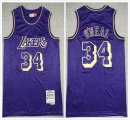 Los Angeles Lakers 34# Shaquille O'Neal purple nba basketball Jerseys