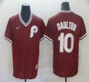 Nike Philadelphia Phillies #10 Darren Daulton red throwback baseball jersey