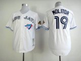 Toronto Blue Jays #19 Molitor Authentic 1993 MLB White Jerseys