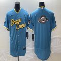 Nike Milwaukee Brewers blank skyblue Flexbase Authentic Collection Jersey city version big logo