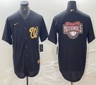 Nike Washington Nationals blank black majestic baseball jerseys 02