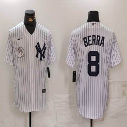 New York Yankees #8 Yogi Berra white baseball jerseys-BD 03