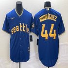 Nike Seattle Mariners #44 Julio Rodríguez blue majestic mlb jersey city version-BD